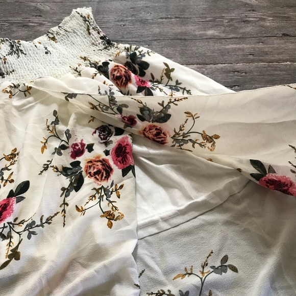 🆕Boho Floral Off Shoulder Maxi Dress White - Picture 6 of 7